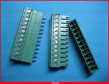 10 pcs 3.81 mm de 12 vias/pin Bloco de Terminais com Parafuso Conector Verde Encaixável Tipo de