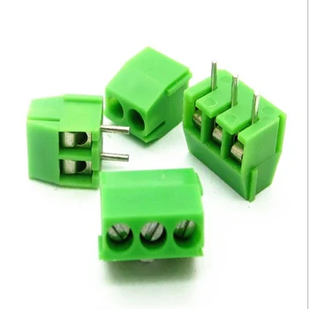 10pcs/lot de 3,5 mm de espaçamento MG/KF350-2P/3P conector de terminais podem ser escritos em verde
