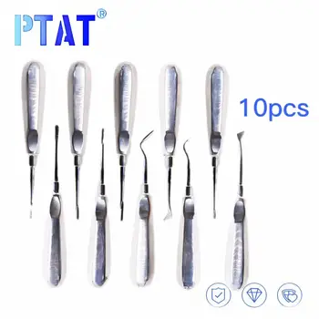 10pcs/Pack Odontológicos Inoxidável Elevador Minimamente Invasiva Ferramentas de Afrouxamento Raiz de Extração Oco Manusear Instrumentos Cirúrgicos