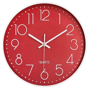 12Inch Relógio de Parede Moderno Alimentado por Bateria Silêncio Não Passando de Quartzo Relógio De Fácil Leitura Digital, Relógios de Parede