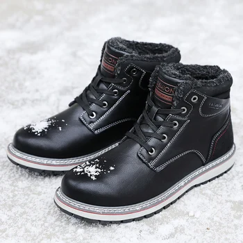 2020 homens novos quente botas de neve de homens de mais de veludo sapatos de homem frio ao ar livre botas impermeáveis homens botas de alta-top botas de algodão