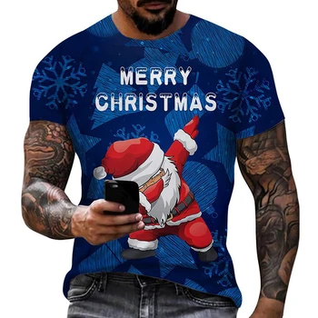 2022 Natal, Carnaval, Nova camiseta FELIZ NATAL a Impressão 3D Tees Hip Hop Humor Papai Noel camisetas divertidas homens vestuário
