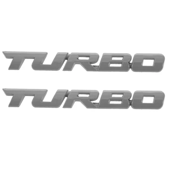 2X TURBO Universal de Carro de Moto 3D Automático de Metal Emblema Emblema Adesivo Decalque, Prata