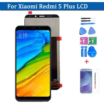 5.99 cm de Tela Para Xiaomi Redmi 5 Plus LCD de 10 pontos Toques de Tela Digitalizador Assembly Sensor Para MEG7 MEI7 Parte de apresentação