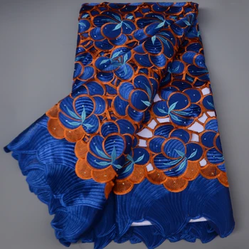(5yards/pc) de Alta qualidade Suíça voile laço de tecido muito bonito bordado Africana corte da mão rendas de algodão para vestido de festa CLP498