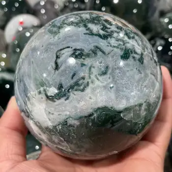 60-90mm Natural de musgo aquático ágata quartzo cristal esfera bola para a cura do chakra decoração