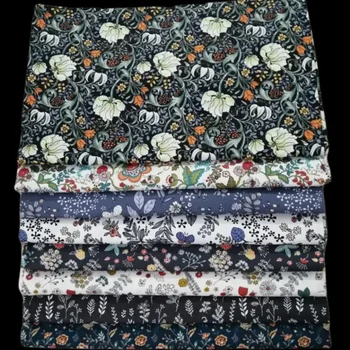 8Pcs Impresso Estilo Vintage Tecido de Algodão Para Vestuário de DIY Sacos de Almofadas Materiais Artesanais de Costura, Acessórios, Suprimentos