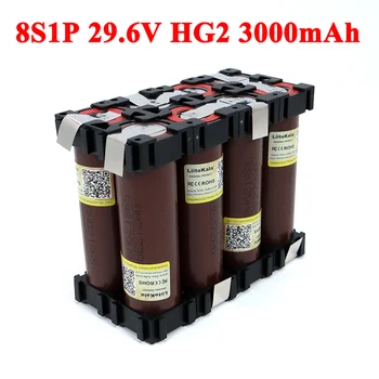 8S1P 18650 HG2 bateria 3000mAh 20 amps de 29,6 V/30V para chave de Fenda Elétrica da mão da broca baterias de solda bateria