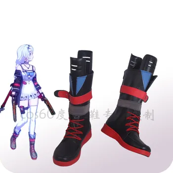 Anime Cosplay Honkai Impacto 3º Cosplay Sapato Kallen Kaslana Caçador, Botas de Vermelho Sapatos Pretos de Um