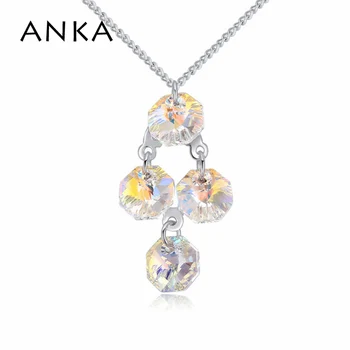 ANKA elegante geométrica de cristal pingente do colar de cadeia de moda, amo as mulheres de jóias com cristais da Áustria #122408