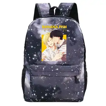 Banana Peixe Anime Mochilas Mulheres Cartoon Sacos de Escola para os alunos Casual preto Backbags feamel de viagem, mochilas diárias livro sacos de meninas