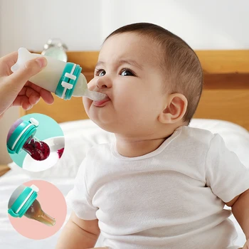 Bebê De Alimentação Utensílios Colher De Garrafa Com Uma Colher De Malha Alimentador De Alimentação Com Colher De Silicone Bebê Alimentador De Medicina Distribuidor De Acessórios Para Bebé