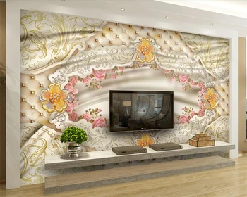 Beibehang papel de parede Personalizado de jóias de luxo rose TV sofá de fundo de sala de estar, quarto de fundo 3d papel de parede papel de parede