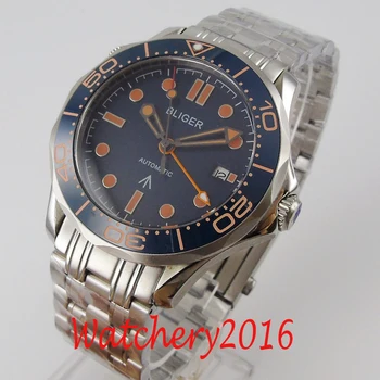 Bliger Casuais Relógios para Homens de Azul de melhor Marca de Luxo Militar Safira GMT Relógio de Pulso de Homem Relógio de Moda relógio de Pulso Cronógrafo