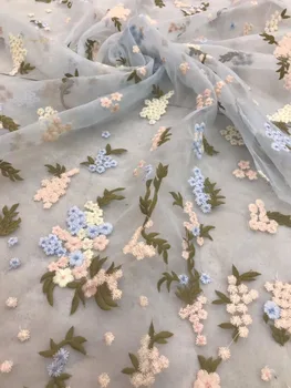 boa qualidade SYJ-932 flor net tecido do laço de venda Superior francês net laço de tecido para o vestido de noite