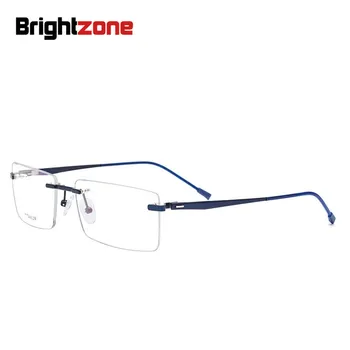Brightzone Masculino senhora Negócios Exceder Titanium Armação de Liga de Óculos de Armação Quadrada Miopia Espetáculo Ótica, Óculos de Oculos
