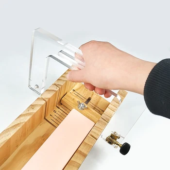 Caixa de madeira com aço Inoxidável Cortador de Sabão Ferramenta de corte de Madeira Multifunções Ajustável Pão de Corte de Caixa de Inox para Corte de Sabão