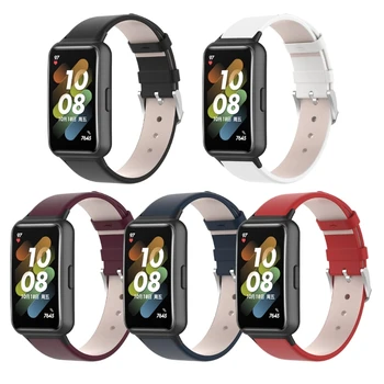 Compatível para Huawei de Banda de 7 Smartwatch-Ajustável de Esportes de Couro Lavável Loop de Cinto Respirável Pulseira Pulseira-Bracelete