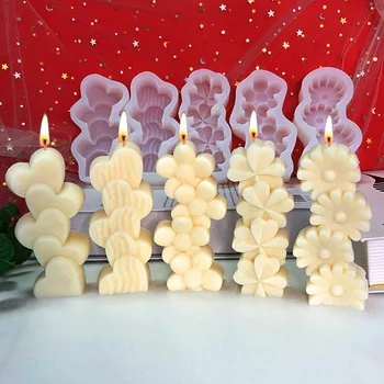 Coração de amor a Vela do Molde DIY Aromaterapia Gesso Molde de Silicone de Decoração de Casa de Enfeite Artesanal de velas Fazer Moldes de Resina