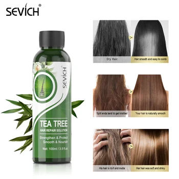 Cuidados com os cabelos Alisamento Spray da Árvore do Chá Natural Profundamente Nutrir o Cabelo Moisturing Spray de Cabelo Para o Frizz do Cabelo Seco Tratamento 100ml