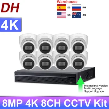 Dahua CFTV kit de Dahua Conjunto de 8MP 8CH POE NVR2108-8P-4KS2 IPC-HDW2831T-COMO-S2 Built-in Mic APLICATIVO de Vídeo e Vigilância de Segurança CCTV Sistema de