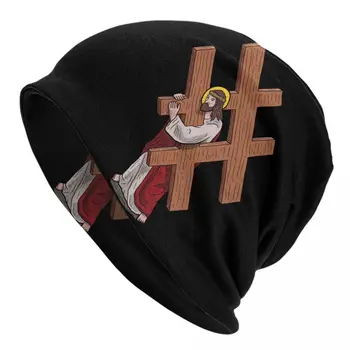 Engraçado Jesus Cristo Skullies Beanies Caps Hip Hop Inverno Quente Mulheres De Chapéu De Malha Unissex Adulto Religião Cristã Fé Bonnet Chapéus