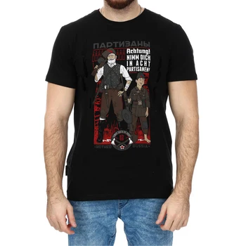 Engraçado Rússia Guerrilheiros T-Shirt de Manga Curta 100% Algodão Casual O-Pescoço Verão Mens T-shirt Tamanho S-3XL