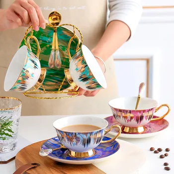 Europeia xícara de café criativo tarde xícara de chá de Hotel porcelana cerâmica, copa com a colher, xícara de café prato conjunto