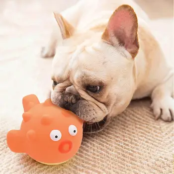 Excelente Cão De Moagem De Brinquedo Scentless Soft Elastic Cachorro Forma De Peixe Bonito Formação De Brinquedo