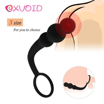 EXVOID Anal Esferas de Plug Anal Brinquedos Sexuais para Casais Pênis Sleeve Ring Massagem de Próstata Plug anal para Iniciantes retardar a Ejaculação