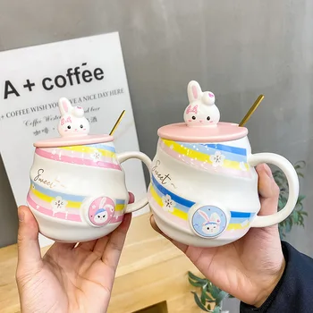 Fresco Criativo desenho animado do urso de água, copos de Cerâmica office copos de chá com tampa miúdos Bonitos de leite em caneca de presente de aniversário