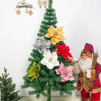 Grandes Flores Artificiais para Decoração de Natal de Brilho de bicos-de-Falso Flores DIY Casa Natal de Ano Novo Decoração de Flores do Casamento
