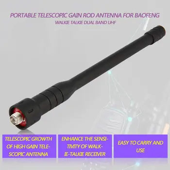 Haste telescópica de ganho de Antena para walkie talkie Dupla Banda de UHF para Rádio Portátil UV-5R BF-888S UV-5RE UV-82 UV-3R