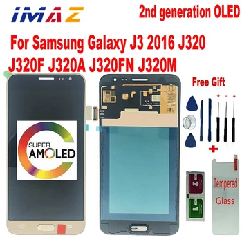 IMAZ 2 de OLED, de Cópia de LCD Para Samsung J320 J3 2016 Ajustar a Tela LCD Touch screen Digitalizador Para J320F J320FN J320H J320M Assembleia