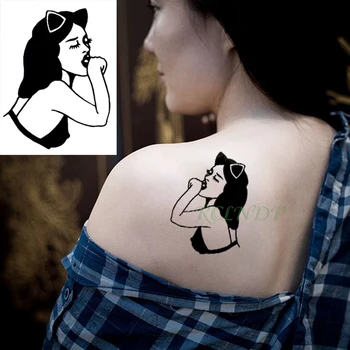 Impermeável Da Etiqueta Temporária Tatuagem Sexy Girl Tatto Flash Tatuagem Old School Fake Tattoos Tatouage Pescoço, Pulso Pé Para As Mulheres