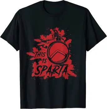 Isto É Esparta Sangue Ondular Guerreiro Espartano Formação T-Shirt Nova 100% Algodão Manga Curta-O-T-shirt com Decote Ocasionais de Mens Top
