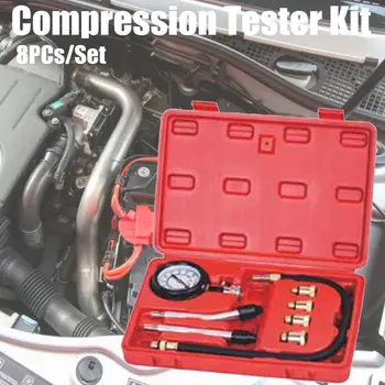 Kit Testador De Motor A Gasolina Medidor De Pressão Kit Testador De Compressão De Fuga Testador De Diagnóstico Compressometer Ferramenta