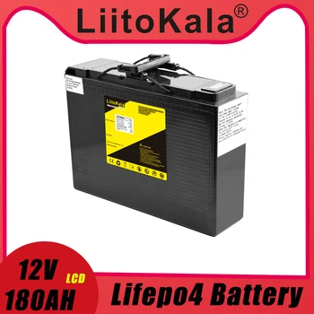 LiitoKala de 12,8 v 180AH bateria lifepo4 com 150A BMS 12V 180Ah bateria para RV Xenon luz Solar, armazenamento de energia do Inversor