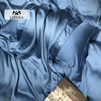Lofuka Morandi Cores 100% Seda Azul Fronha De Seda Alto Grau De Seda Saudável, A Beleza Do Cabelo Da Pele Do Travesseiro Para A Família Sono Profundo