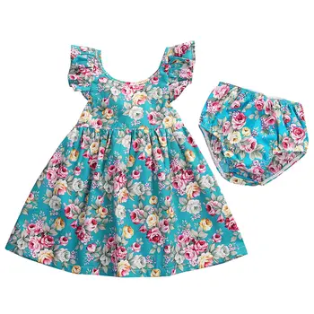 Menina Roupas de 2022Hot Cinto Floral Vestido+Shorts de Criança de Bebê Meninas Vestido Plissado Sundress Resumos de Roupas