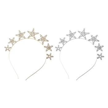 Meninas Mulheres Transmissão Ao Vivo Hairband Lantejoulas Estrela De Natal Cabeça