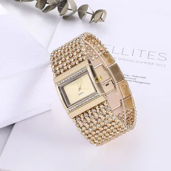 Moda Multi-Diamante Senhoras Relógio de Pulseira Praça Relógio de Diamantes High-end Relógio de Presente Senhoras Boutique