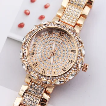 Mulheres de Relógios as melhores marcas de Luxo do Diamante das Mulheres Relógio de Moda do Ouro de Rosa do Bracelete Ladies Watch zegarek damski reloj mujer