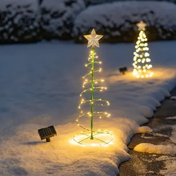 Natal Quintal Luzes Cadeia Estrelas Árvore de Natal Decorativa Luzes Solares do DIODO Seqüência de Luzes ao ar livre