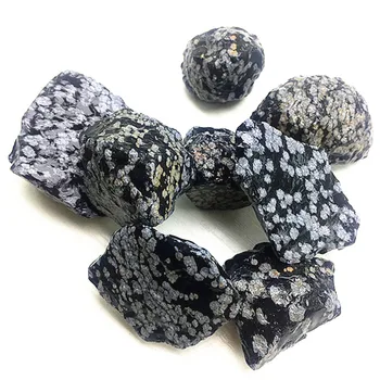 Natural De Obsidiana Floco De Neve Ásperas Pedras De Cristais Brutos Pedra Preciosa Para A Decoração