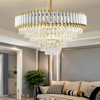 Novo lustre de cristal luz de sala de estar e quarto de teto lâmpada candelabro de cozinha de luxo de cristal da lâmpada de hotel villa de cristal de iluminação