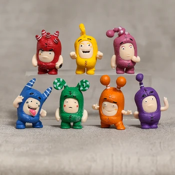 Oddbods Fusível Bolhas Liso Jeff Bolhas Figura de PVC Brinquedos Coleção de Anime Cartoon Modelo de Bonecas 7pcs/set