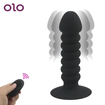 OLO Plug Anal Bead Anal Vibrador Vibrador Para as Mulheres ventosa Plug anal Controle Remoto Massageador de Próstata Brinquedos Sexuais