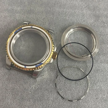 Ouro/Ouro Rosa Shell de 40 mm Sapphire Espelho, caixa de Relógio para NH35/NH36/4R Movimento Acessórios
