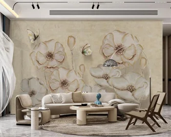Personalizado de papel de parede de estilo Europeu, 3D, pintura a óleo e ouro beleza Yu fundo de parede de sala de estar quarto de hotel pintura decorativa